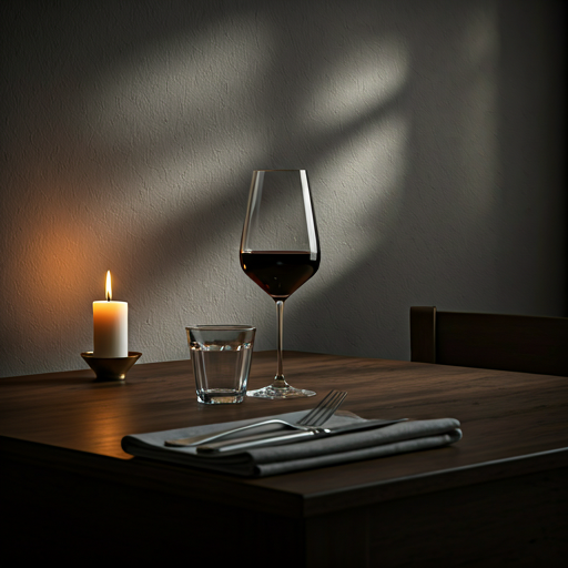 Candlelight-Dinner mit Rotwein in der Trattoria Romana
